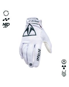 IMPULSE NEO white motocross gloves, thin palm and flexible back Impulse Racing