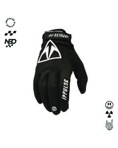 IMPULSE NEO black motocross gloves, thin palm and flexible back Impulse Racing