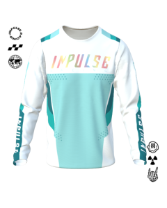 Maillot v&eacute;lo Impulse Tech personnalis&eacute; pour BMX et VTT, motif trac&eacute;s g&eacute;om&eacute;triques