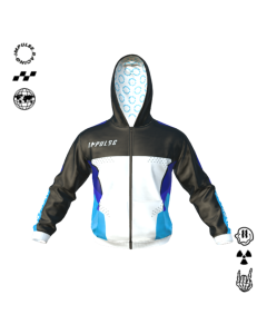 Sweat zipp&eacute; personnalisable Impulse Tech, graphisme trac&eacute;s g&eacute;om&eacute;triques