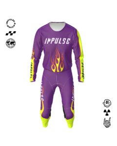 Customizable IMPULSE FLAMING motocross outfit, Impulse Racing jersey and pants