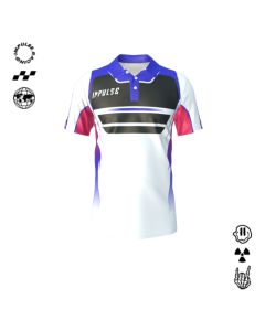 Polo personnalisable Impulse Racer, graphisme esprit course