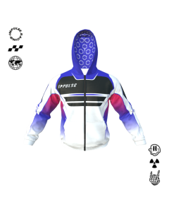 Sweat zipp&eacute; personnalisable Impulse Racer, graphisme esprit course